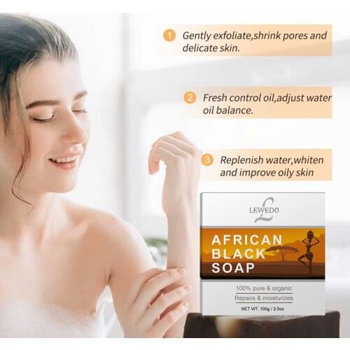 LEWEDO Whitening Soaps Bleaching Brighten Skin Black Soaps Acne Treatment Oil-control Cleansing Soap For Face Hands Body Unisex