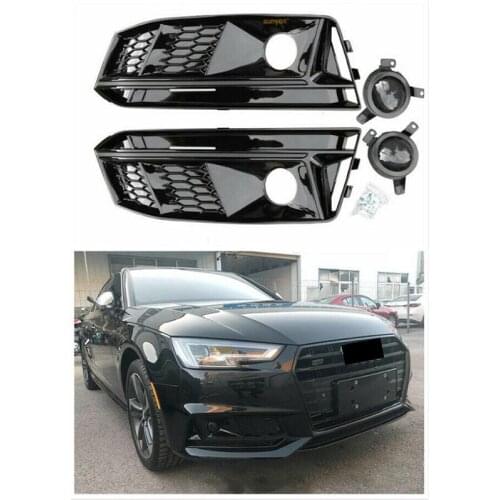 Fit For Audi A4 B9 S-LINE 2017-2018 High quality Front Bumper Grille Fog Light Lamp Cover Grill