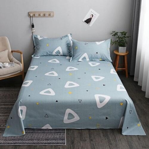 2021 Bedding Fashion Summer New Print Flat Sheet Single Double Queen King Sheet Bed Cover Home Textile With Pillowcase