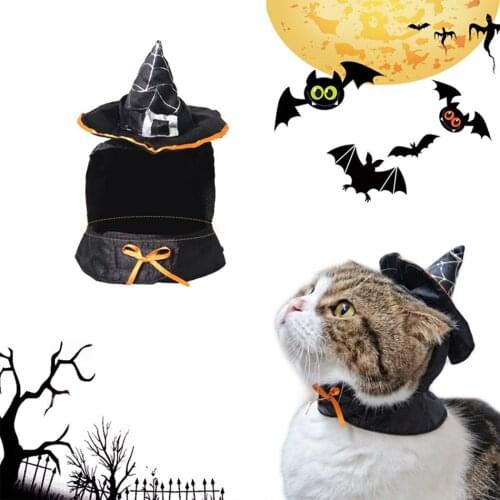 Legendog Kitten Hat Halloween Pet Role-Playing Costume Cat Dog Puppy Cloak Wizard Top Hat Festive Party Holiday Supplies