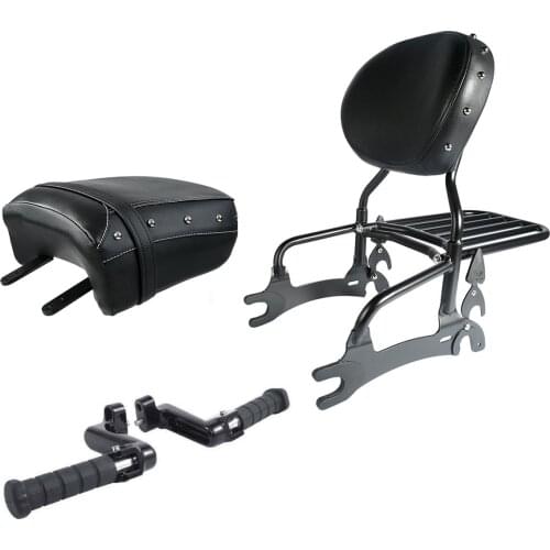 Motorcycle Sissy Bar Backrest Passenger Seat Rear FootPeg For Indian Chief Vintage Classic 2014-2018 Dark Horse 2016-2018