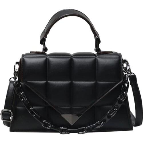 Handtasche Damen 2021 Luxury Plaid Bag Fashion Women Shoulder Messenger Bag High Quality Quilted Handbag Small Thick Chain Bag