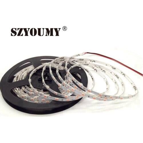 SZYOUMY DC12V 60Leds/m White / Black PCB SMD 5630/5730 Flexible LED Strip light 5mm Width IP65 Waterproof LED Diode Tape La