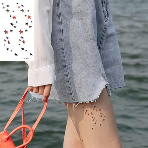 Waterproof Temporary Tattoo Stickers Little Star fake Tattoo Geometric Animal Flash Tattoo Hand Back Foot for Girl Women Men