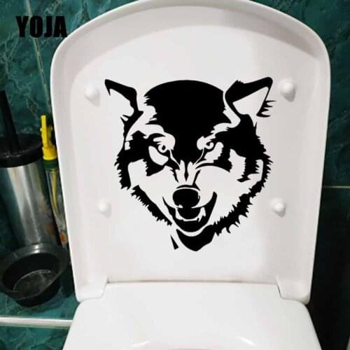 YOJA 22.4X22.8CM Funny Husky Dog Graphic Wall Sticker Bedroom Living Room Home Decor Toilet Decal T5-1575