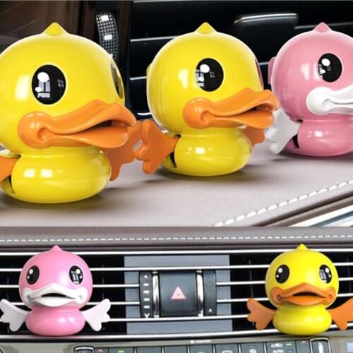 Auto Car Air Freshener Vent Clip Yellow Pink Cute Duck Car Perfume With Wing Mini Size Outlet Car Fragrance Scent For Car 1 PCS