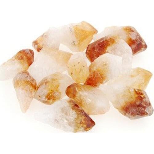 10pcs Citrine Point Yellow Quartz Crystal Rough Points Beautiful Healing Crystal Gemstone Supplies for DIY Jewelry Making