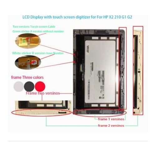 100%Original For HP Pavilion x2 210 G2 G1 LCD Display Lcd Screen With Digitizer Touch Screen Assembly B101EAN01.8 TV101WNM-NP1