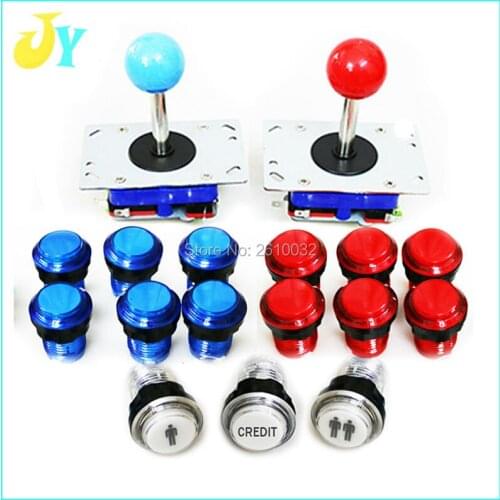 15pcs 12V LED illuminate push button 2 pcs American style joystick & ZIPPY 8way arcade joystick for DIY JAMMA ARCADE GAME Parts