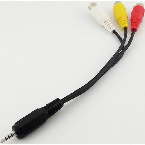 2pcs 2.5mm Male Stereo Plug To 3 RCA Female Audio Video AV Adapter Cable Nickel 17.5cm