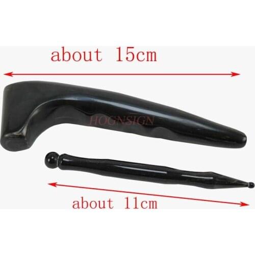 2pcs Foot Scrapping Massage Plate Stick Pen Gua Sha Natural Buffalo Ox Horns Acupuncture Point Massager Eye Beauty Tool Health