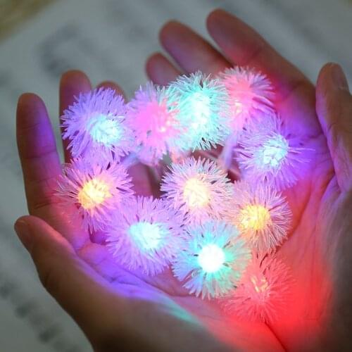 2021 Special Christmas Decoration Garland Holiday Lights Hairy Ball Dandelion LED Fairy String Light For Home Indoor Lighting