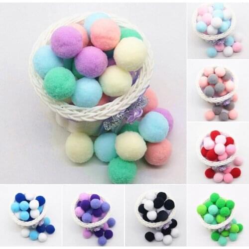 30mm Mix Colors Cashmere Pompoms Fur Craft DIY Soft Pom Poms Wedding Decoration Sewing/Glue On Cloth Accessories Craft Supplies