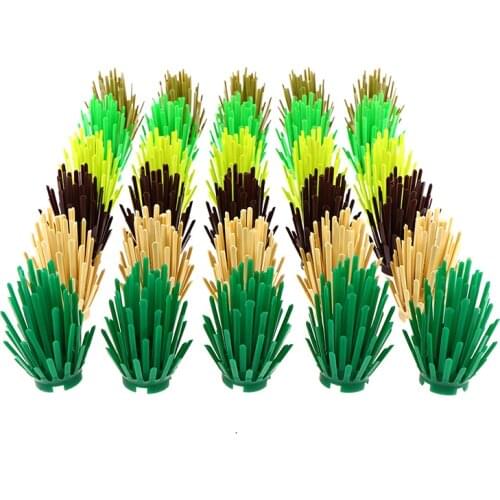 5pcs/Lot Bush Trees Green Grass Building Bricks Plants Blocks City Parts Figures Accessories Assemble Blocks