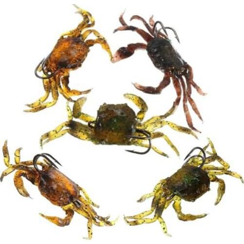5 Pcs Soft Fish Crab Bait Artificial Fish Hook Simulation Seawater Bait Fish Fishing Tackle Accessory Tool