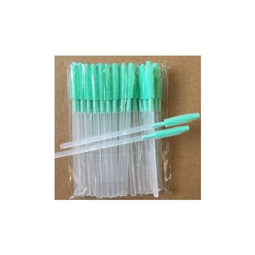 50sets 50pcs /set Disposable Cosmetic Eyelash Brush Mint Mascara Applicator Spoolers Silicone Transparent Handle fashion