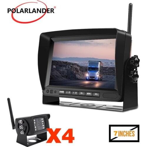 7-inch U-type 1280x720 Wireless DVR Monitor Bus Truck V display Loop Recording With Cameras Split Screen IPS WiFi Night Vision