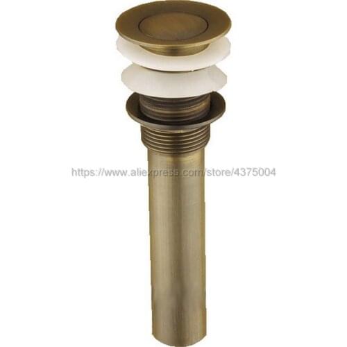 Antique Brass Bathroom Lavatory Sink Pop Up Drain Brass Vanity Vessel Sink Drain Without Overflow Nsd011