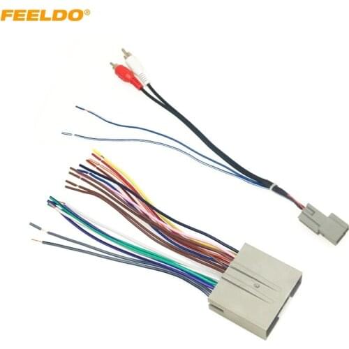 FEELDO Car Radio Audio 19Pin+6Pin RCA Wiring Harness Adapter For Ford 2003 Up Install Aftermarket Stereo Wire Plug Cable #HQ6443