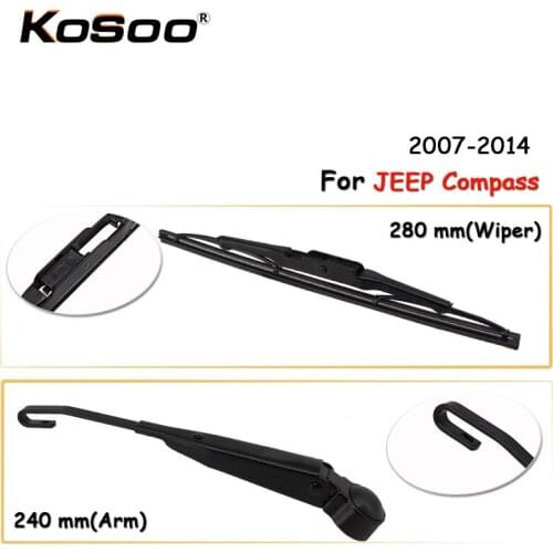 KOSOO Auto Rear Car Wiper Blade For JEEP Compass,280mm 2007-2014 Rear Windshield Wiper Blades Arm,Car Accessories Styling