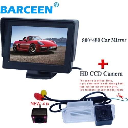 Car Monitor bring 4.3" screen +waterproof car reversing camera with 4 IR color hd ccd night vision for Volkswagen GOLF 6/Magotan