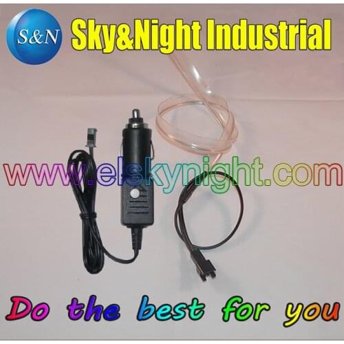 White-EL Skirt Wire+12V Controller with Cigar lighter (functions of Constant -Flashing-Off)