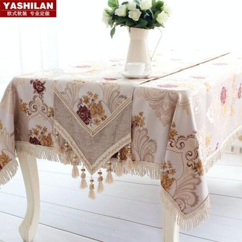 European high-grade gold Luxury rustic western side of the tablecloth fabric table runner table cloth tablecloth Roundtable