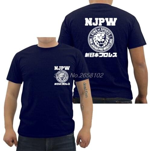 Hot Sale Fashion Njpw New Japan Pro Wrestling Puroresu Lion Logo T-shirt Men Cotton T Shirt Hip Hop Tees Top Harajuku Streetwear