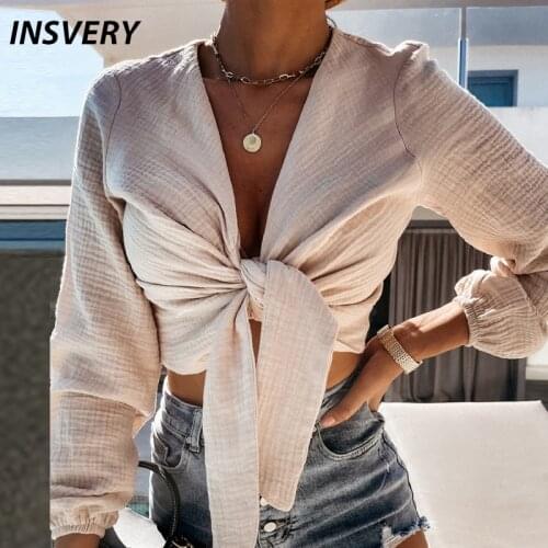 Sexy Deep V Neck Shirt Women Long Sleeve Solid Fashion T Shirt Spring Summer Short Shirt Sexy Tops Ladies Tee Streeetwear