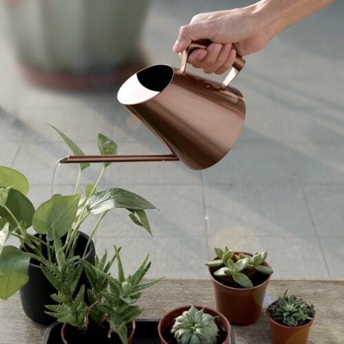 Stainless Steel Long Tip Watering Can Golden Bronze Gardening Plan Waters Pot Home Retro Metal Water Pots