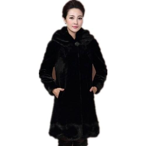 JQNZHNL Black Fur Coats