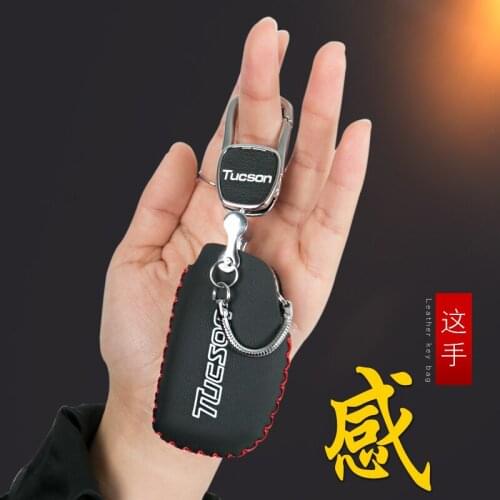 Leather key bag men and women key bag multi-function key fashion cover For Hyundai Tucson 2015 Car-covers