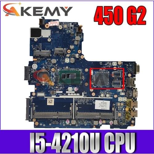 768146-601 768146-501 For HP Probook 450 G2 Laptop Motherboard LA-B181P With I5-4210U CPU Heatsink MB 100% Tested Fast Ship