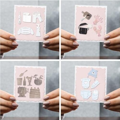 Metal Cutting Dies Cute Baby Clothes Octopus Cookware Juice Glass Pot Scrapbook DIY Crafts Card Make New Stencil Dies 2020