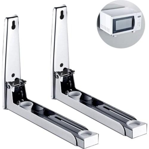 Stainless Steel Microwave Oven Wall Mount Stand Holder Shelf with Removable Hook 200mm (1 Set of 2) Microwave Oven