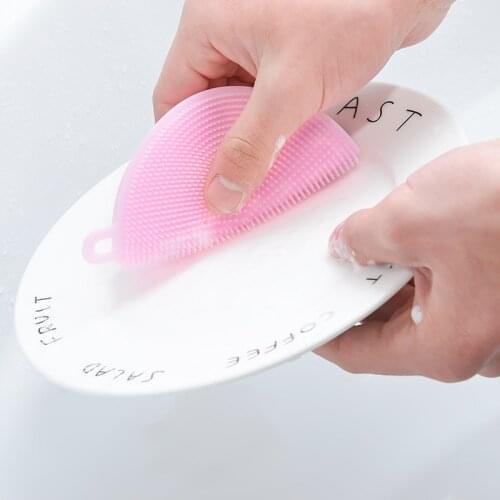 New Cleaning Brushes Pads Soft Silicone Dish Bowl Pot Pan Magic Sponges Scouring Cooking Cleaning Tool Kitchen Accessories