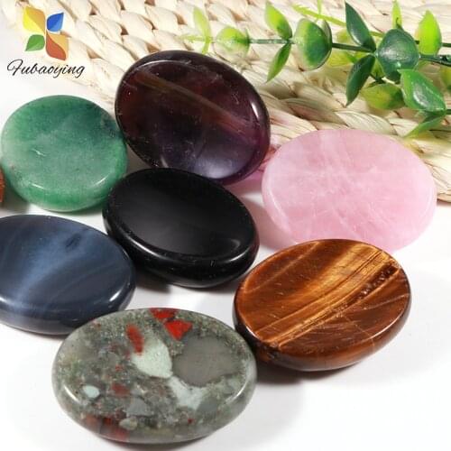 Wholesale 2pcs Massage Finger Oval Jewelry Traditional Health Beauty Tools Natural Agate Crystal Stone Beads For Women Gift