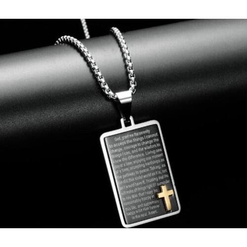 New Hot Sale Necklace for Men Jesus Crystal Cross Pendant Necklace Cross Necklace Fashion Jewelry