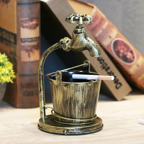 Handmade Retro Faucet Iron Ashtray Creative Arts and Crafts Bar Internet Bar Photography Props Metal Smoking Tools Necessary
