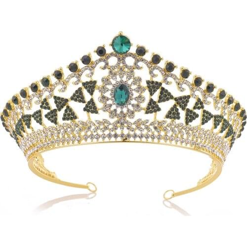 Luxury Round Crystal Rhinestone Wedding Tiaras Bridal Hair Accessories Princess Crown for Cake Topper Festival Party Prom Gift