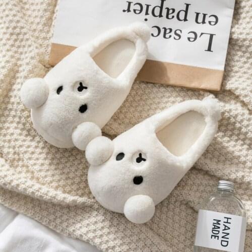 Lovely Cotton Slippers Womens Plush Cartoon Thick Bottom Warm Autumn and Winter Home Mens Home Childrens Home Slippers