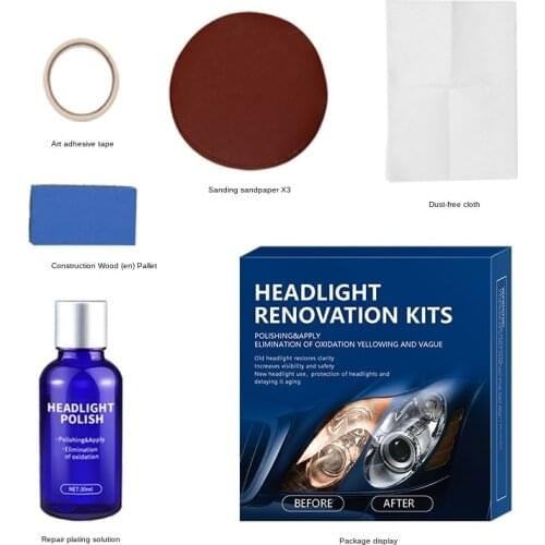 Car Headlight Repair Agent Headlight Restoration Oxidation Liquid Kit 30ML Headlight Polishing Anti-scratch Maintenance