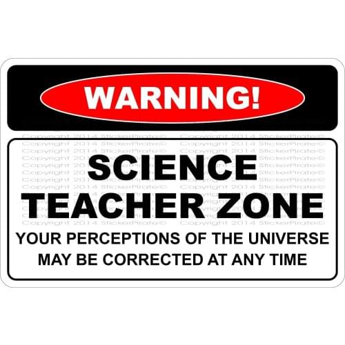 StickerPirate Warning Science Teacher Zone 8" x 12" Metal Novelty Sign Aluminum NS 679
