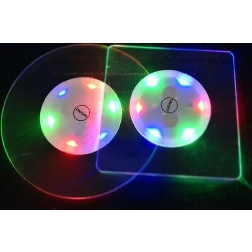 Led Coaster Cup Holder Mug Stand Light Bar Mat Table Placemat Party Drink Glass Creative Pad Round Home Decor Kitchen