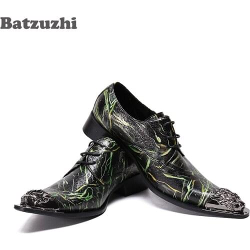 Batzuzhi Personality Mens Shoes Formal Leather Dress Shoes Pointed Toe Lace-up Business, Party & Wedding Shoes Men Zapatos Homb