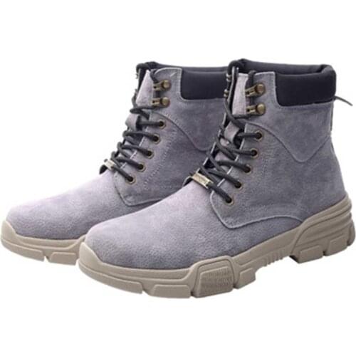 Tuziblobo Men Shoes Leather Trends Martin Boots Non-slip Windbreaker Boots Thick Soles High Upper Wear-resisting Shoes