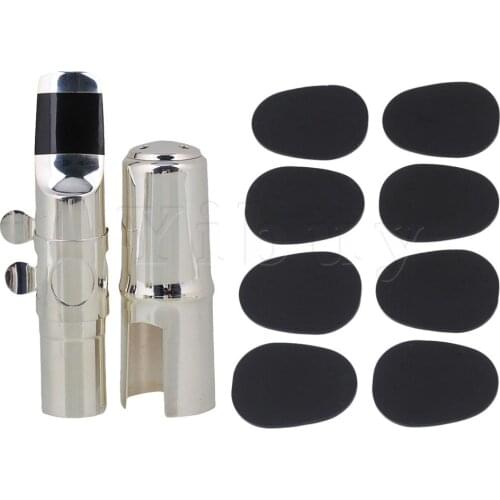 Yibuy 7# B-flat Soprano Saxophone Mouthpiece and 0.8mm Black Mouthpiece Pads
