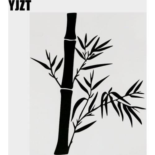YJZT 13.6CM×17.2CM Personality Plant Bamboos Vinyl Car Sticker Decal Black/Silver 18B-0193