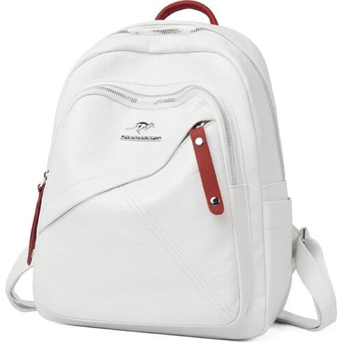 New 2021 Summer Women Backpack High Quality Leather Backpacks Ladies School Bags for Teenage Girls Large Capacity Travel Bagpack