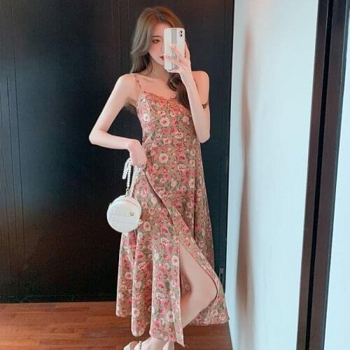 Bella Sleeveless Camisole Dress Women Vintage Pink Roses Print Summer Design Ulzzang Trendy Square Collar Lovely Boho Vestido